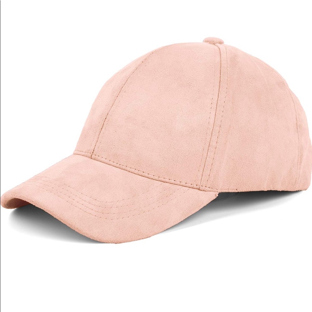 Blush Pink Suede Ball Cap